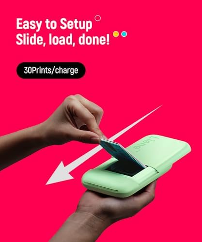 Liene Pearl K100 Photo Printer, 2x3” Mini Portable Instant Phone Printer 50 Zink Adhesive Paper, Bluetooth 5.2 Compatible w/iOS & Android, Small Color Picture Printer for iPhone Smartphone Green - Image 4