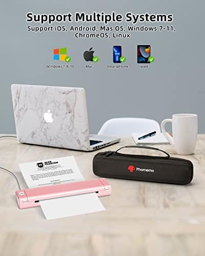 Phomemo Inkless Portable Printer for Travel - Wireless Thermal Printer Compatible with Phone & Laptop, Bluetooth Printers Supports 8.5" X 11" Letter Thermal Paper, Come with Carry Case - Image 2