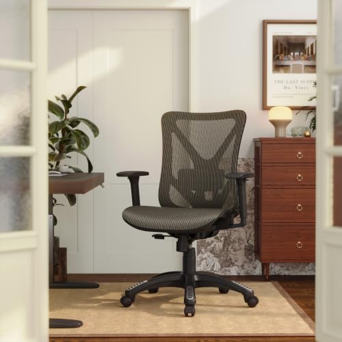Ergonomic Office Chair, Mesh Computer Desk Chairs with BIFMA X5.1 Certified, Adjustable Lumbar Support, 3D Arm, Tilt Back, Wide Seat, Comfy Swivel Work Task Chair for Company and Home (Coffee Brown) - Image 2