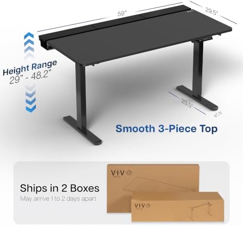 VIVO Black 60 x 30 in Standing Desk, DESK-KIT-1B6-P3B - Image 3