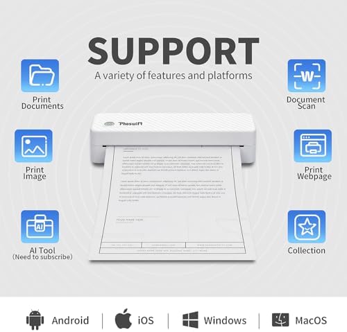 Portable Thermal Printer for Laptop/Phone, Travel Inkless Bluetooth Printer - Image 6