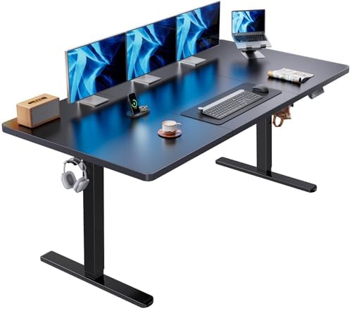 HUANUO 71 x 35 Inch Large Electric Standing Desk, Brushless Motor, Black by HUANUO