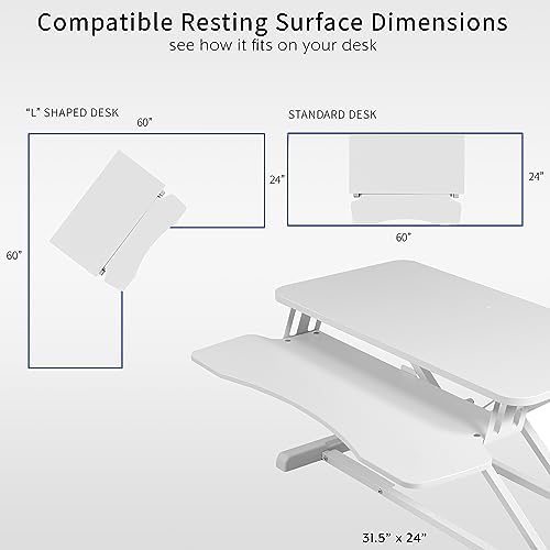 VIVO White 32 in Standing Desk Converter, DESK-V000KW - Image 6