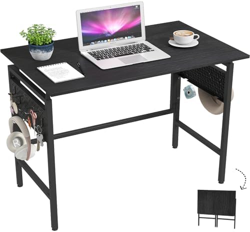 Hadulcet Folding Desk, Small Foldable Desk 40" for Small Spaces by Hadulcet