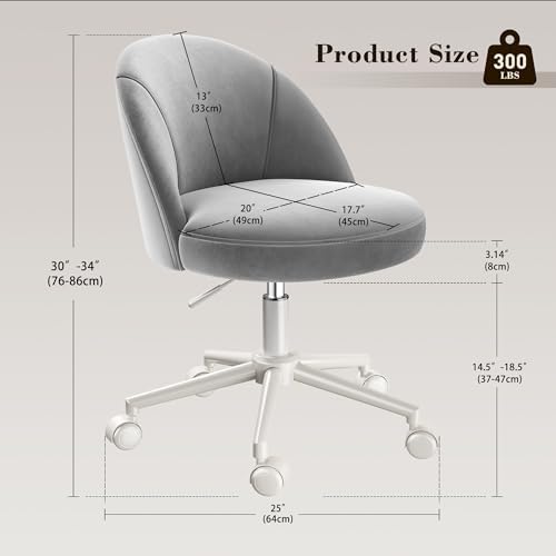 EnHomee Vanity Chair with 13" Back Lumbar Support & 20" Wide Seat - Image 2