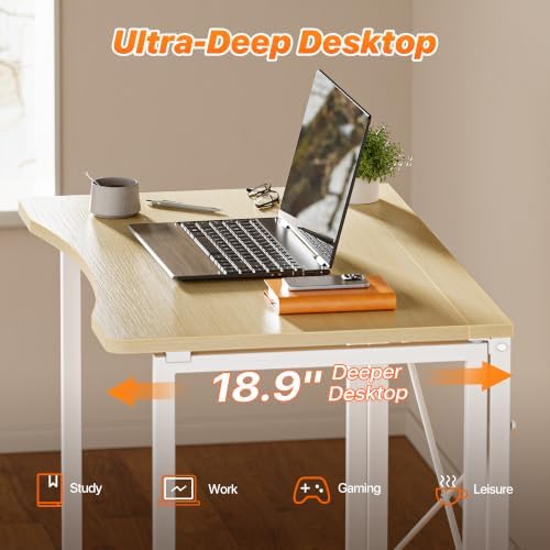 Huuger Folding Desk for Small Spaces, 31.5 Inch Foldable Computer Table - Image 4