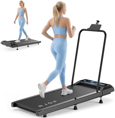Under Desk Treadmill with Incline, Portable Walking Pad with Handlebar by RJOP
