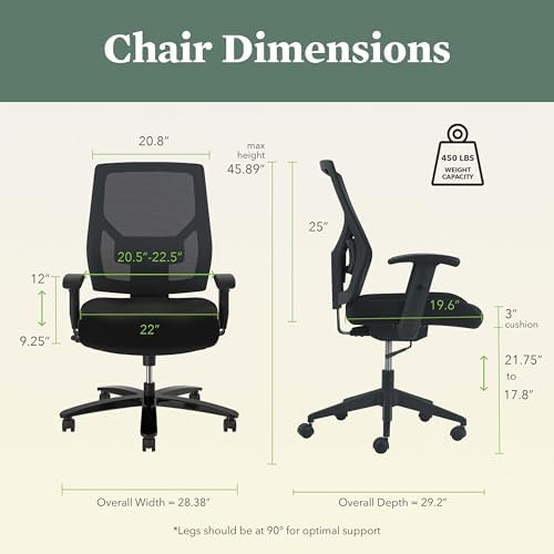 HON Crio Big and Tall Ergonomic Office Chair, Heavy Duty Desk Chair, Black - Image 2