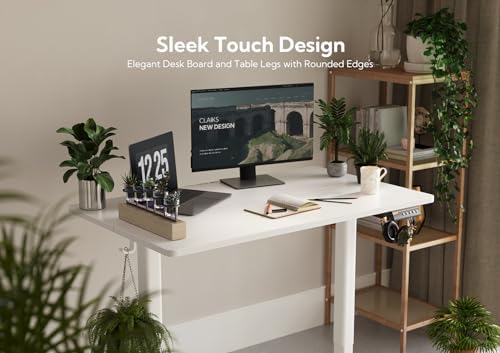 Claiks Electric Height Adjustable Standing Desk, 48x24 Inch, White - Image 6