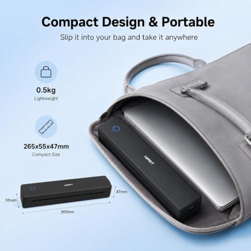 HPRT MT610 Portable Printer, Wireless for Travel, Inkless Thermal, Black - Image 6