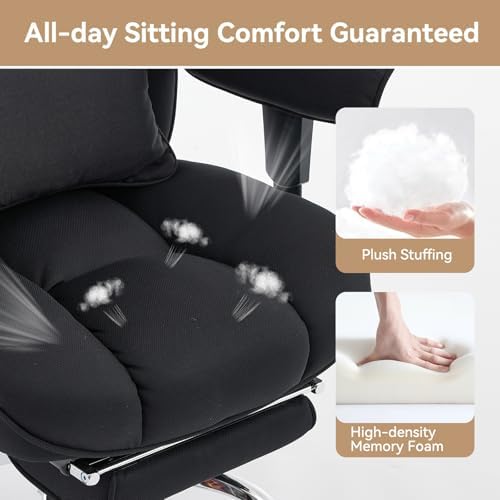 Efomao Executive Office Chair, Mesh Black Fabric Big and Tall Desk Chair - Image 6