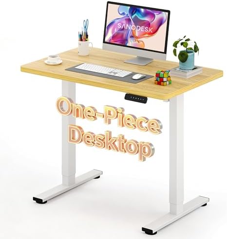 SANODESK One-Piece Electric Height Adjustable Standing Desk 40''x 24'' by sanodesk