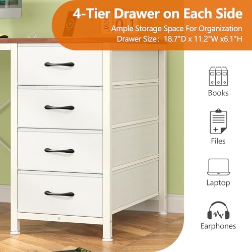50 Inch Computer Desk with 8 Drawers for Home Office, Bedroom, Living Room - Image 7
