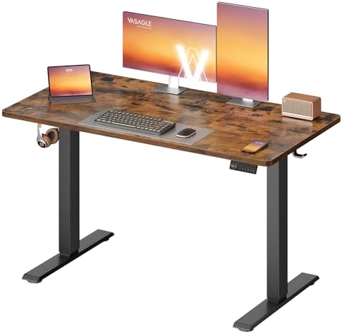 VASAGLE Electric Standing Desk, Height Adjustable, 47.2 x 23.6 Inches by VASAGLEbySONGMICSHOME