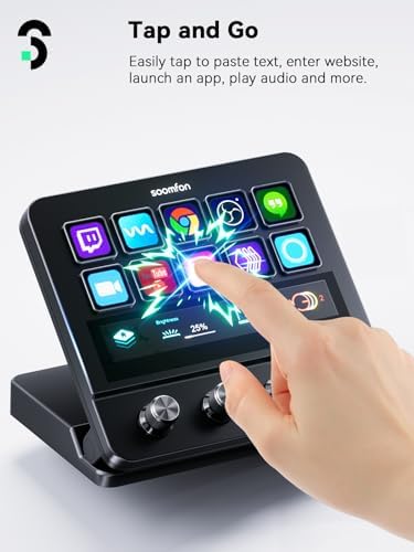 SOOMFON Stream Controller Studio Deck 10 Macro Keys, 4 Dials, 1 Touch Strip - Image 2