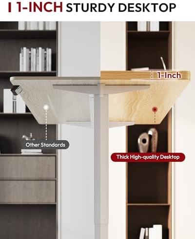 SANODESK One-Piece 1'' Thick Height Adjustable Standing Desk 60''x24'' - Image 6