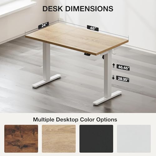 Acrolix 48x24 Electric Standing Desk with Cable Net, Oak - Image 3