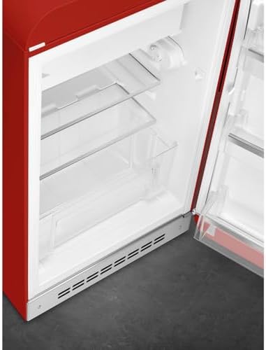 Smeg FAB10 50's Retro Style Aesthetic Refrigerator with 4.48 Cu Total Capacity, 2 Glass Shelves, LED Internal Light, 22-Inches, Red Right Hand Hinge. FAB10URRD3 Made In Italy - Image 4