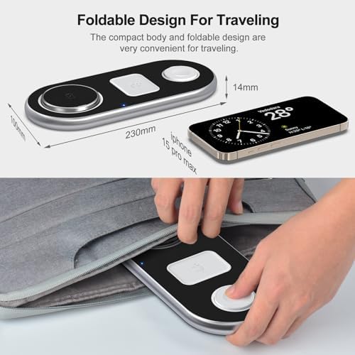 3 in 1 Charging Station for Apple Devices, Faster Mag-Safe Charger Stand, Magnetic Wireless Charger Station for iPhone 17 16 15 14 13 12 Pro Max Plus, Apple Watch iwacth & AirPods, Adjustable Angle - Image 5