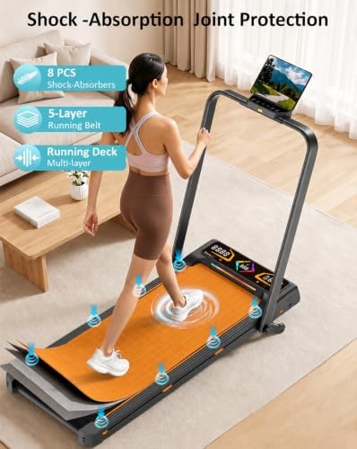 Walking Pad with Auto 12% Incline Handle Bar,Foldable Treadmill for Home - Image 6
