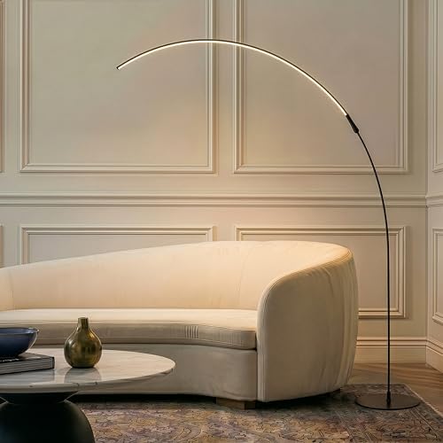 Brightech Sparq Arc Floor Lamp, Ultra Bright Lamp for Living Rooms & Offices – 3-Way Dimmable Smart, Tall Contemporary Standing Lamp for Reading in Bedrooms - Black - Image 6