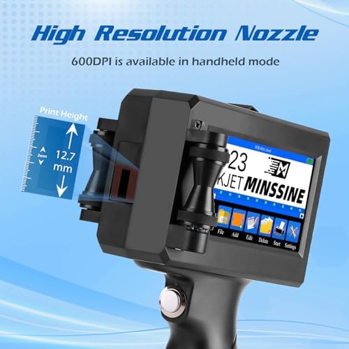 Handheld Inkjet Printer Gun MS-Z10 with 42ml Quick-Drying Ink Cartridge Portable Handheld Printer for Text/Barcode/Logo/QRCode/Counter/Batch Number/Date Coder(Printing Height: 0.08-0.5Inch) - Image 2