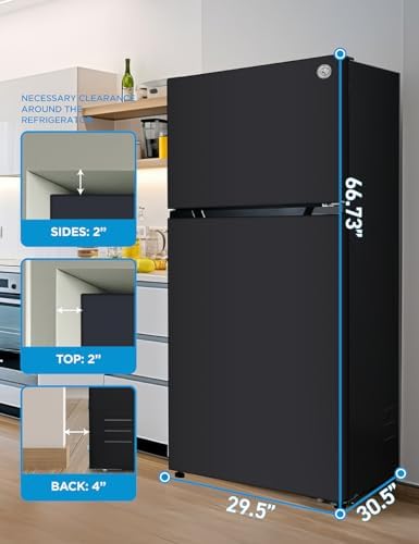 Commercial Cool 18 Cu. Ft. Top Mount Refrigerator with Freezer, 2-Door Refrigerator with Top Freezer and Adjustable Temperature Control, Ice Maker Ready, Energy Star Certified, Black - Image 6