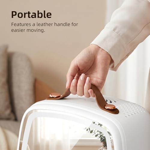Antarctic Star 6L/8 Cans Makeup Mini Refrigerator with Dimmable LED Light Mirror for Bedroom, Car, Office & Dorm,Portable Small Cooler for Cosmetics,Skin Care,WHITE - Image 6