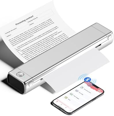 Phomemo M08F Portable Printers Wireless for Travel, Thermal Printer Support 8.5" X 11" US Letter, Bluetooth Inkless Printer Compatible with iOS, Android, Laptop for Travel, Office, Home by Phomemo