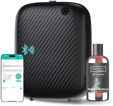 Smart Waterless Essential Oil Diffuser, 400ML Diffuser with 100ML Fragrance Scent Oils for Scent Air Machine with 12A1V Power Adapter for Large Room and Commercial Use, Cover Up to 2000 Sq.Ft by HOMNAS