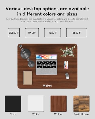 Small Electric Standing Desk, Gaming Desk, 31.5x24 Inch, Walnut - Image 5