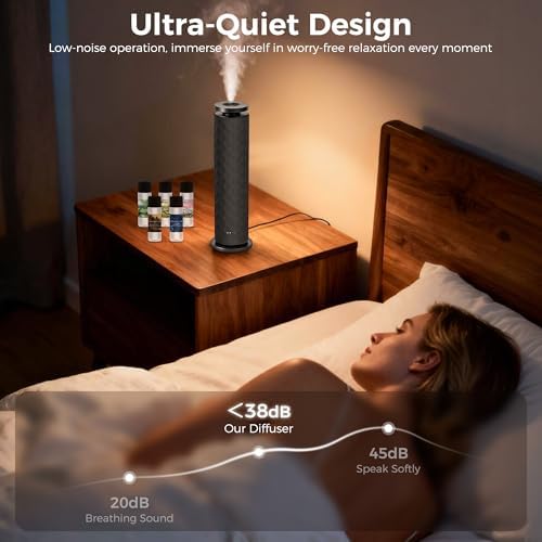 Hotel Scent Diffuser, Waterless Scent Diffuser for Home, Quiet Operation, Suitable for Living Rooms, Offices, and Hotels,Contains Five Aromatherapy Essential Oils，Black - Image 4