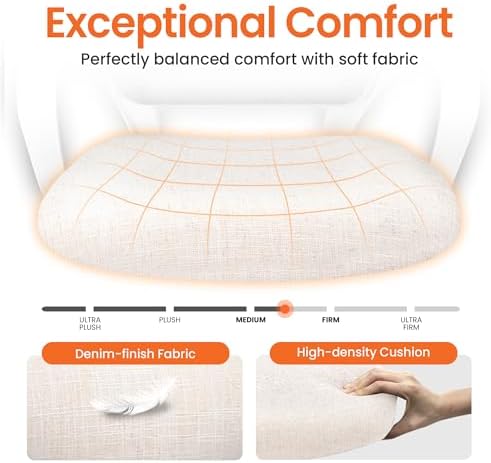 NEO CHAIR Home Office Desk Chair Ergonomic Mesh with Lumbar Support, Ivory - Image 4