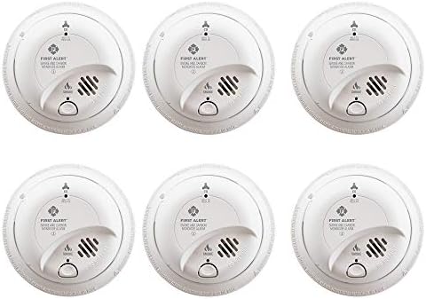 First Alert BRK SC9120B-6 Hardwired Smoke and Carbon Monoxide Detector (CO) with Battery Backup. 6-Pack , White by FirstAlert