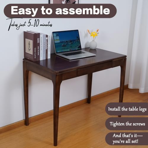 Solid Wood Desk,Study Home Office Desks,Computer Desk for Small Spaces - Image 4