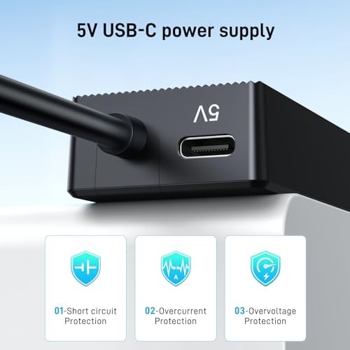 USB Hub 4 Ports, Multiple USB 3.0 Hub, USB-A Splitter for Laptop with Type-C Power Port, Extender for A Port Laptop, PC Desktop and More(0.5ft) - Image 4