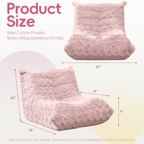 Hobestluk Small Bean Bag Chair Fireside Floor Chair BeanBag Couch Togo Sofa - Image 2