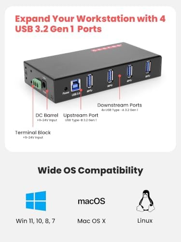 Gearmo 4 Port USB Hub, Mountable USB 3.0 Hub Expander (GM-HU34) - Image 4