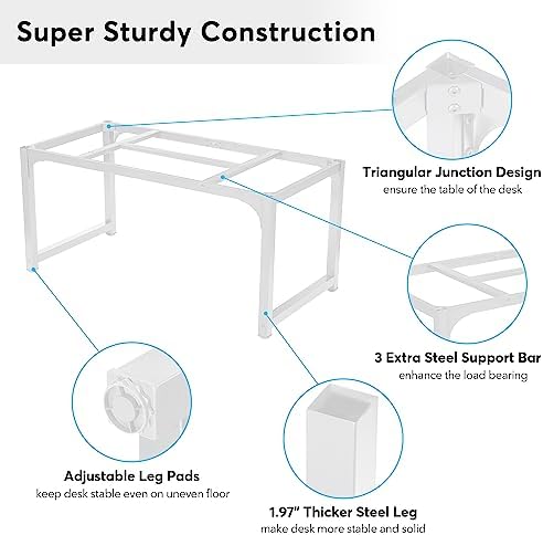 Tribesigns Modern Computer Desk, 78.7 x 39.4 inch X Large Executive Office Desk Computer Table Study Writing Desk Workstation for Home Office,White - Image 5