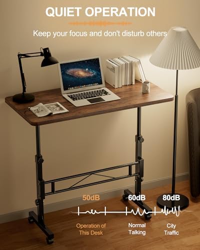 Small Standing Desk Adjustable Height,Mobile Stand Up Desk with Wheels - Image 5
