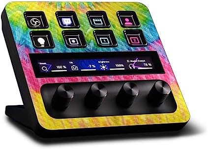 MightySkins Carbon Fiber Skin Compatible with Elgato Stream Deck + - Tie Dye 2 | Protective, Durable Textured Carbon Fiber Finish | Easy to Apply, Remove, and Change Styles | Made in The USA by MIGHTY+SKINS
