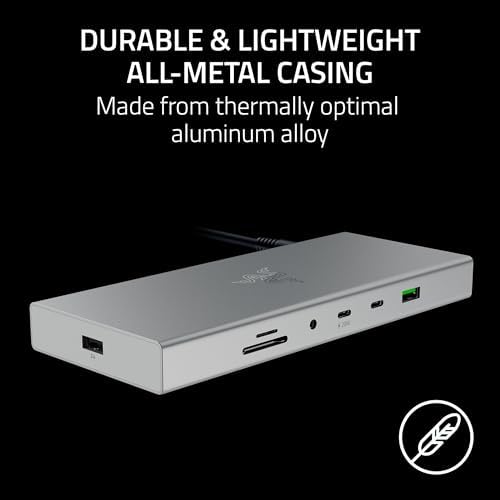 Razer USB 4 Dock, 14 Ports, Windows & Mac Compatible, White - Image 6