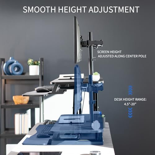 VIVO Black 42 in Standing Desk Converter with Monitor Stand, DESK-V042KB-M2 - Image 4