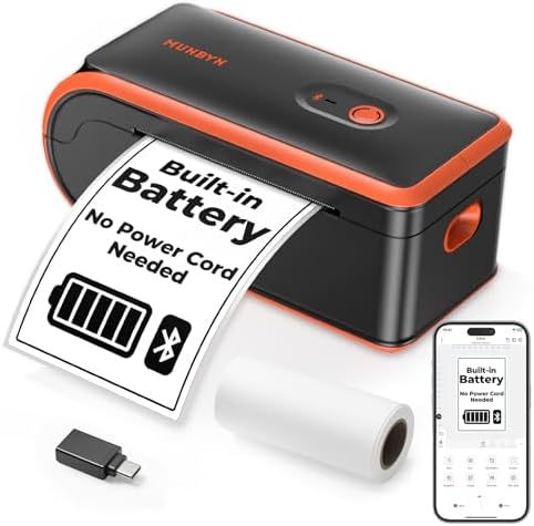 MUNBYN MC240 Bluetooth Thermal Label Printer, Portable Wireless 4×6 by MUNBYN