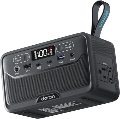 Portable Power Station 89.6Wh 100W PD USB-C with AC Outlet 100W(200W Peak) by DaranEner