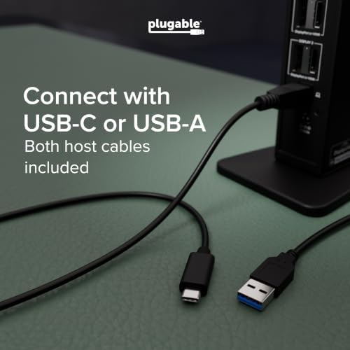 Plugable Dual DisplayPort & HDMI Docking Station - USB 3.0 & USB-C Laptop Dock for Dual Monitors, DisplayLink, Mac (Driver Required), ChromeOS & Windows, Gigabit Ethernet and Audio (UD-6950Z) - Image 5