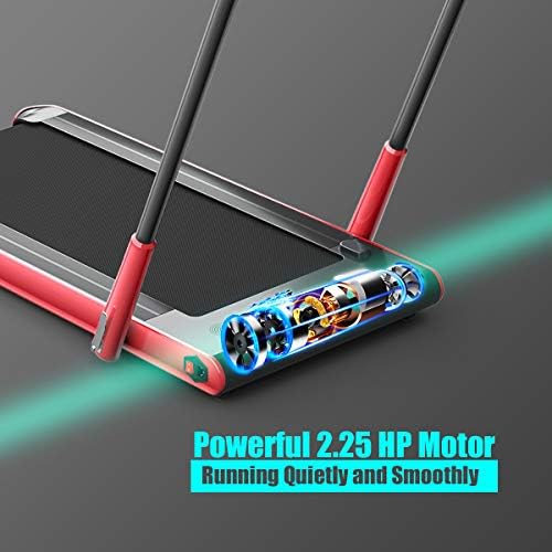 GYMAX Walking Pad, 2 in 1 Free Installation Under Desk Treadmill with Smart App, Remote Control & LED Display, 2.25HP Foldable Portable Compact Running Machine for Small Spaces Home Office - Image 5