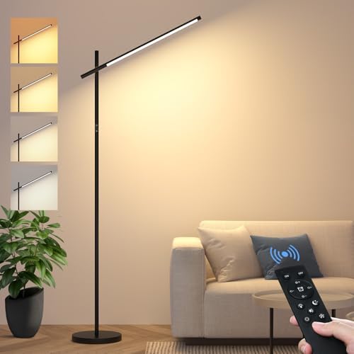 LED Corner Floor Lamp, 360°Rotating Head, Super Bright 1800LM Dimmable Minimalist Floor Lamps with Remote Control,3000K-6000K Modern Corner Light,67" Tall Standing Lamp for Living Room,Bedroom,Office by Nintiue