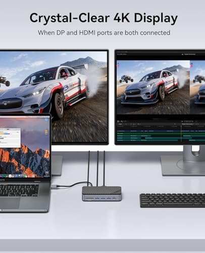 ORICO 12-in-1 USB C Hub with m.2 ssd Enclosure, USB C Docking Station Dual Monitor HDMI DP 8K@30Hz/4K@60Hz, 10Gbps USB, Gigabit Ethernet, 100W PD, SD TF Reader for Mac & Windows Laptops M2P11 - Image 7