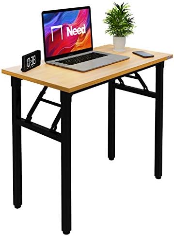 Need Small Computer Desk 31.5x15.7 Inch Folding Home Office Table Teak by Need